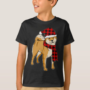 Shiba Inu Buffalo Kariert Japan Dog Lover Christma T-Shirt