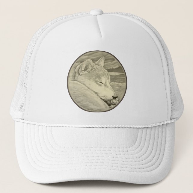 Shiba Inu Caps Hats Gift Alte Wolfshunde Geschenke Truckerkappe (Vorderseite)