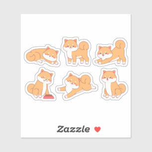 Shiba inu Cartoon Aufkleber