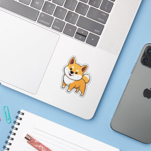 Shiba Inu Cartoon Aufkleber