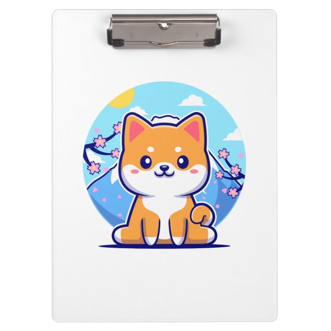 Shiba inu Cartoon Klemmbrett (Vorderseite)
