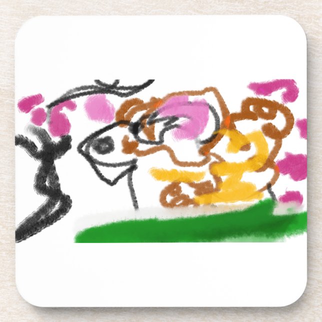 Shiba Inu Charry Blüte Getränkeuntersetzer (Vorderseite)