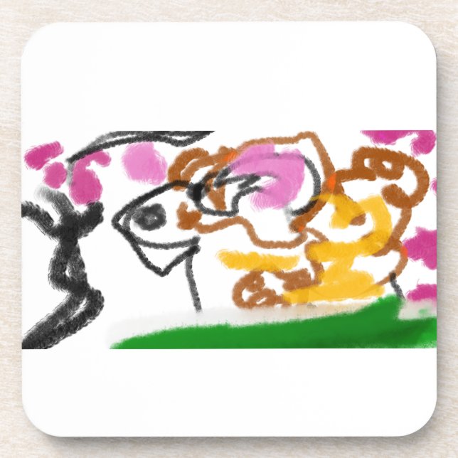 Shiba Inu Charry Blüte Getränkeuntersetzer (Vorderseite)