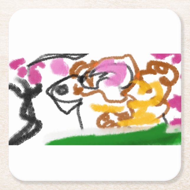 Shiba Inu Charry Blüte Rechteckiger Pappuntersetzer (Vorderseite)