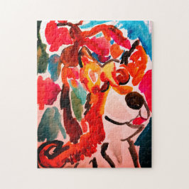 Shiba Inu cherry Japen blossom  Puzzle