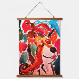 Shiba Inu cherry Japen blossom Wandteppich Mit Holzrahmen