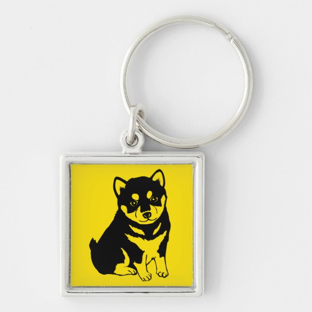 Shiba Inu Chinese Dog Year 2018 Square Schlüsselan Schlüsselanhänger (Vorne)