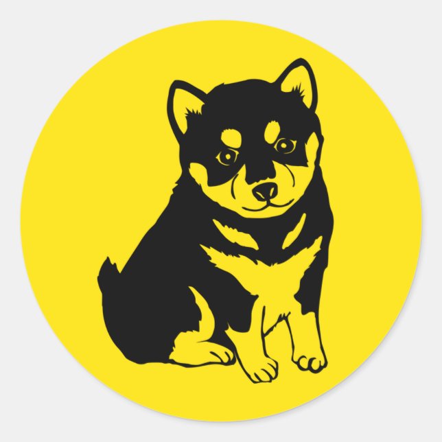 Shiba Inu Chinese Hund Year Birthday Round Sticker (Vorderseite)