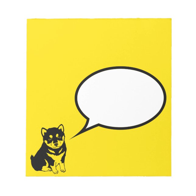 Shiba Inu Chinesischer Hund Jahr Geburtstag Sprech Notizblock (Vorderseite)