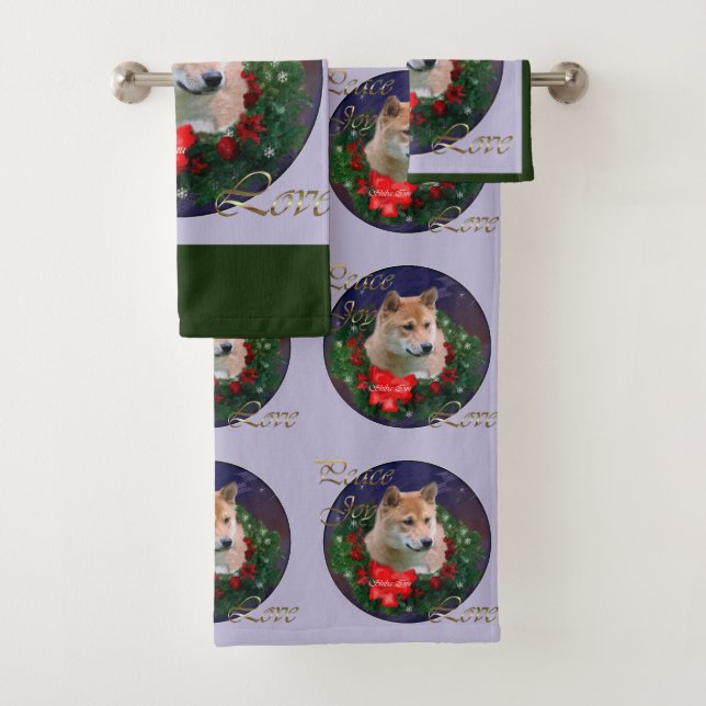 Shiba Inu Christmas Badhandtuch Set (Insitu)