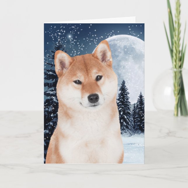 Shiba Inu Christmas Card Feiertagskarte (Vorderseite)