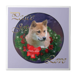 Shiba Inu Christmas Fliese