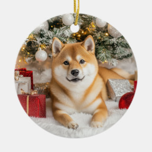 Shiba Inu Christmas Keramik Ornament