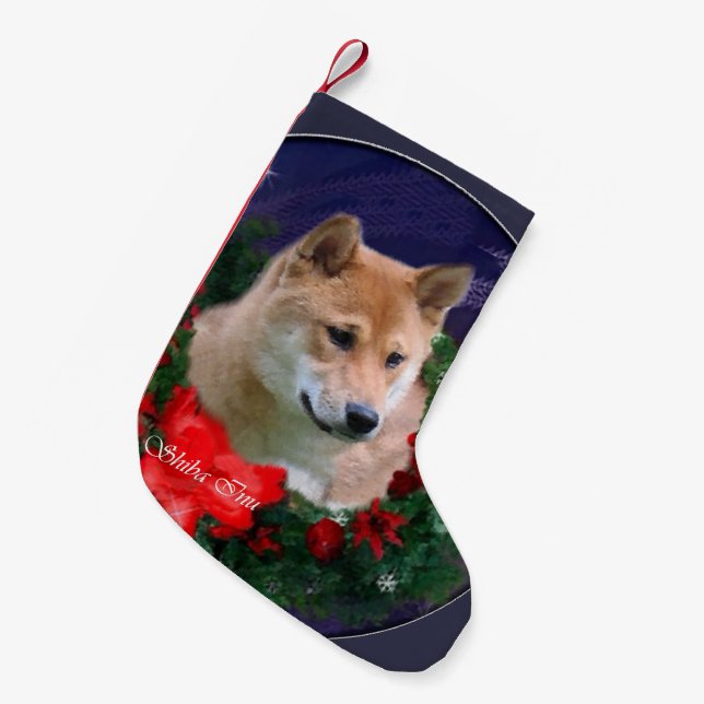 Shiba Inu Christmas Kleiner Weihnachtsstrumpf (Vorderansicht (hängend))