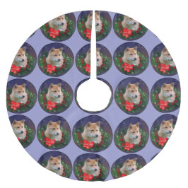 Shiba Inu Christmas Polyester Weihnachtsbaumdecke