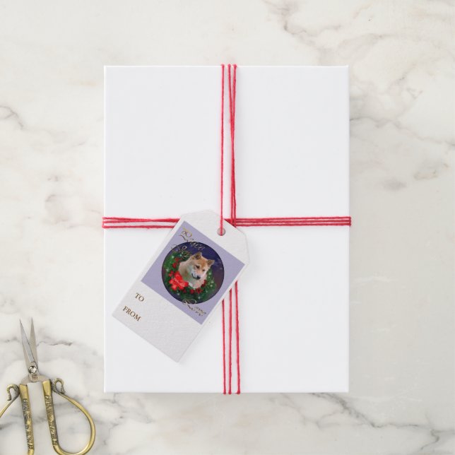 Shiba Inu Christmas Wreath Geschenkanhänger (Mit Garn)