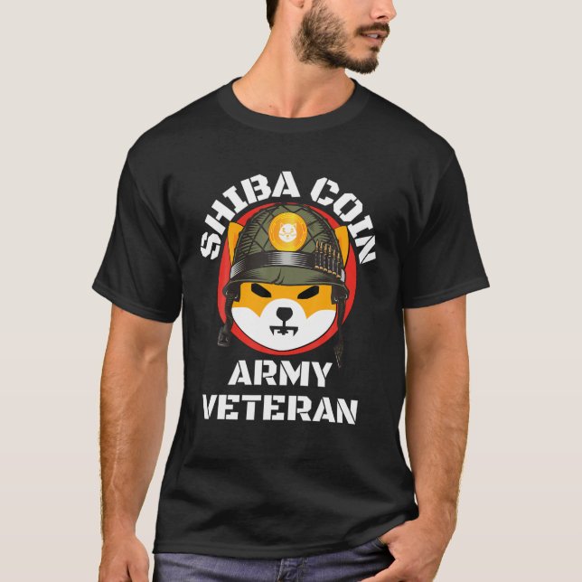 Shiba Inu Coin Army Crypto Veteran Meme $SHIB Hodl T-Shirt (Vorderseite)