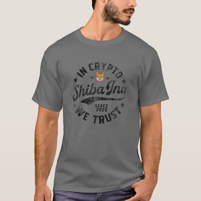 Shiba Inu Coin in Crypto wir vertrauen Token Crypt T-Shirt (Vorderseite)