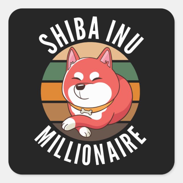 Shiba Inu Coin Millionaire Shib Army Quadratischer Aufkleber (Vorderseite)