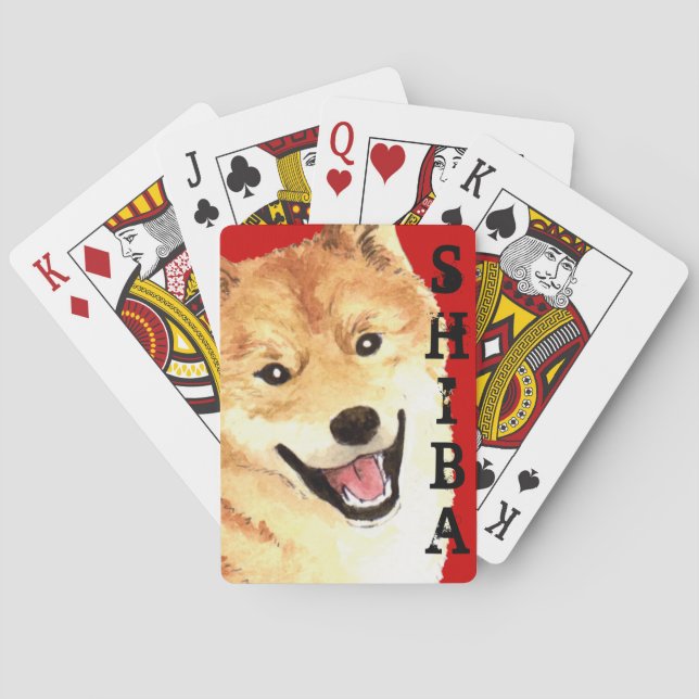Shiba Inu Color Block Playing Cards Spielkarten (Rückseite)