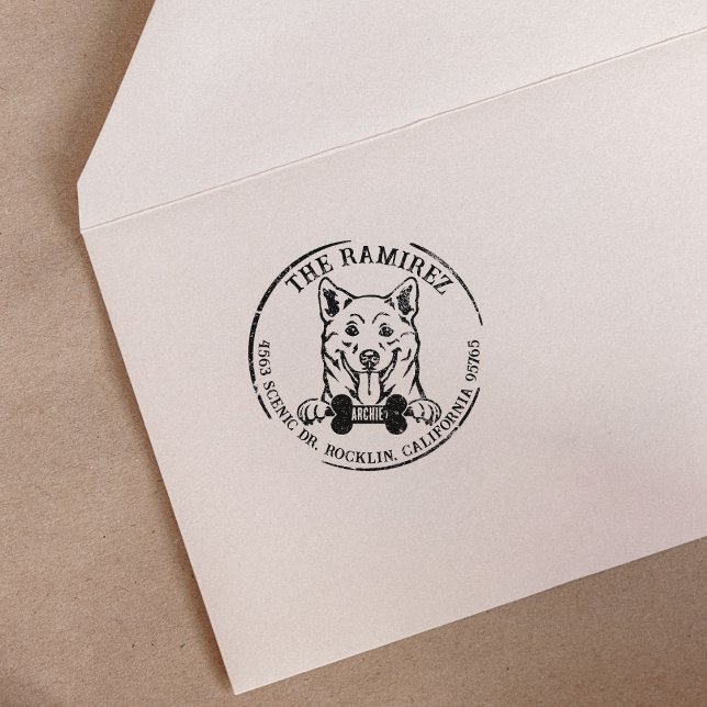 Shiba Inu Custom Family Rücksendeadresse Gummistempel (Von Creator hochgeladen)