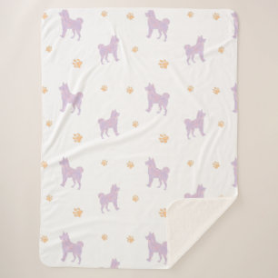 Shiba Inu Decke – Minimales Lavendel-Geschenk  Sherpadecke