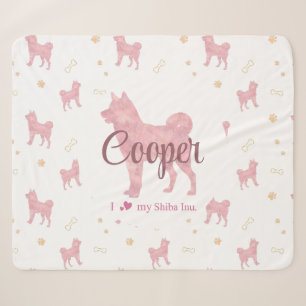 Shiba Inu Decke – Personalisiertes Pastellrosa Ges Sherpadecke