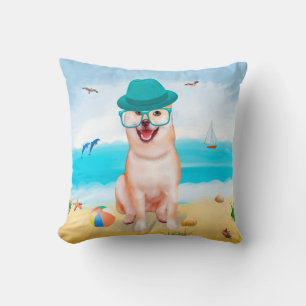Shiba Inu Dog am Strand Kissen
