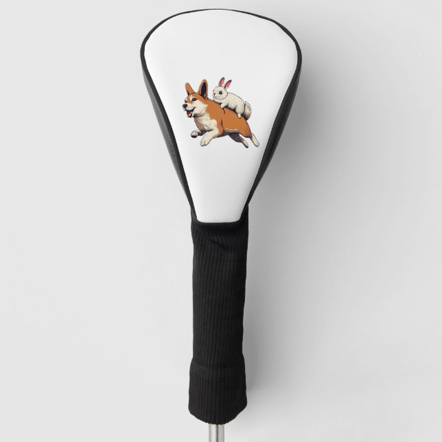 Shiba Inu Dog and Rabbit - Gemeinsam gestalten Golf Headcover (Vorderseite)