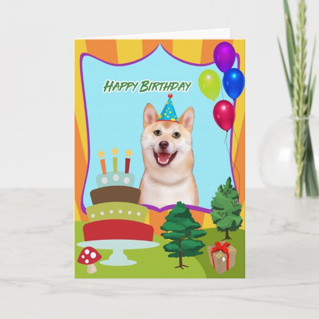 Shiba Inu Dog Birthday Karte (Vorderseite)