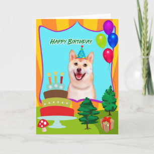 Shiba Inu Dog Birthday Karte