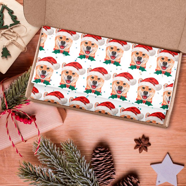 Shiba Inu Dog Breed Christmas Stars Seidenpapier (Von Creator hochgeladen)