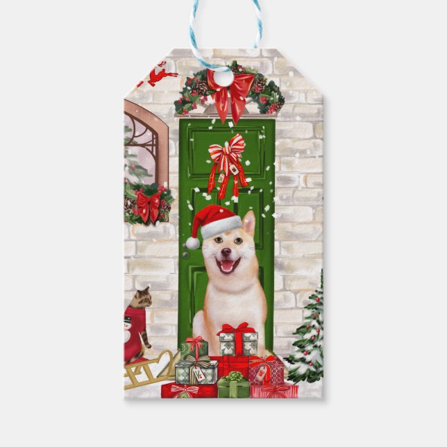 Shiba Inu Dog Christmas Geschenkanhänger (Vorderseite)