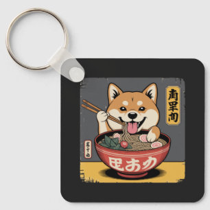 Shiba Inu Dog Eating Ramen Schlüsselanhänger