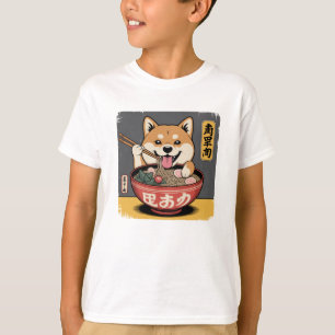 Shiba Inu Dog Eating Ramen T-Shirt