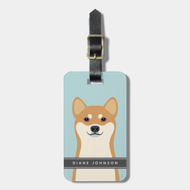 Shiba Inu Dog Gepäckmarke Gepäckanhänger (Vorderseite vertikal)