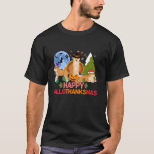 Shiba Inu Dog Halloween Frohe Weihnachtsglückshall T-Shirt
