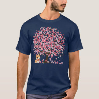 Shiba Inu Dog Japanischer Kirsche Niedlich Blossom T-Shirt