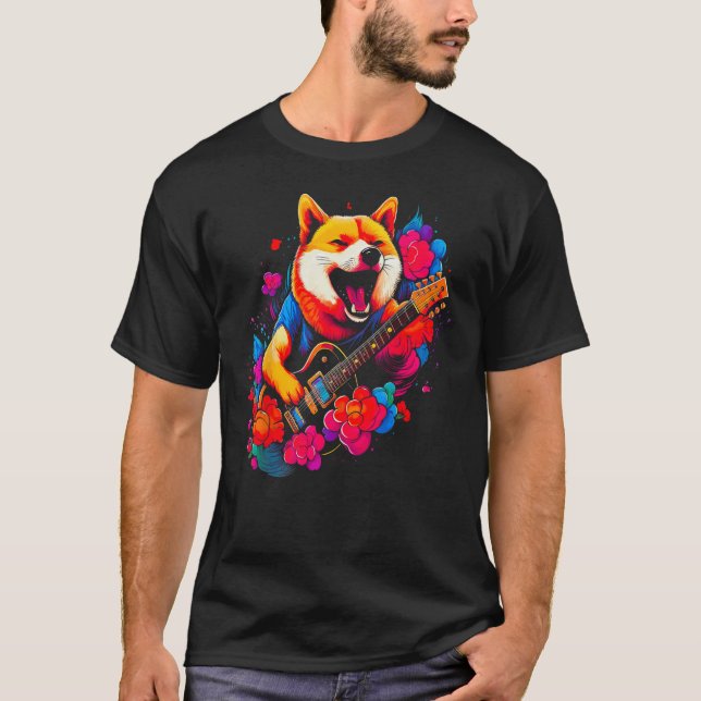 Shiba Inu Dog Music 1 T-Shirt (Vorderseite)