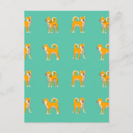 Shiba Inu Dog Muster Postkarte