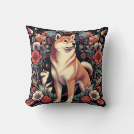 Shiba Inu Dog Pillow William Morris inspiriert Kissen