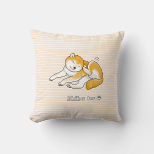 Shiba Inu Dog Relaxen friedlich Pixel Art Kissen