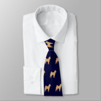 Shiba Inu Dog Silhouetten Muster Navy Blue