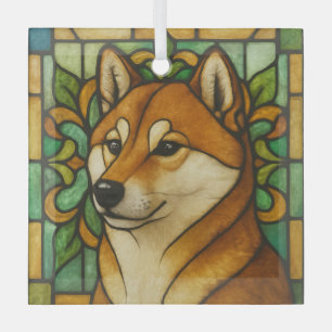 Shiba Inu Dog "Stetted Glass" Ornament Aus Glas