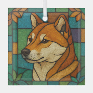Shiba Inu Dog "Stetted Glass" Ornament Aus Glas