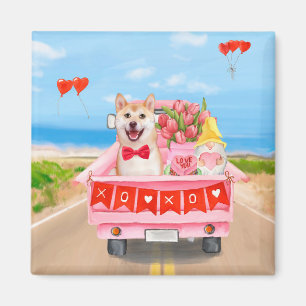 Shiba Inu Dog Valentine's Day Lkw Herz Magnet