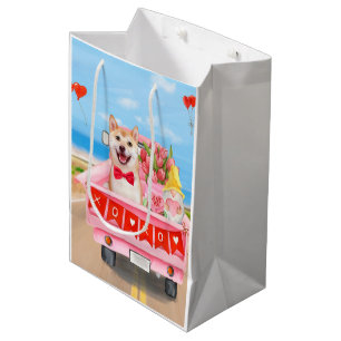 Shiba Inu Dog Valentine's Day Lkw Herz Mittlere Geschenktüte