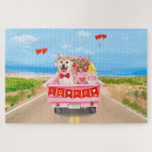 Shiba Inu Dog Valentine's Day Lkw Herz Puzzle