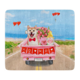 Shiba Inu Dog Valentine's Day Lkw Herz Schneidebrett