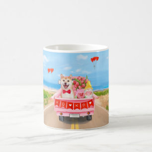 Shiba Inu Dog Valentine's Day Lkw Hörer werfen P Kaffeetasse